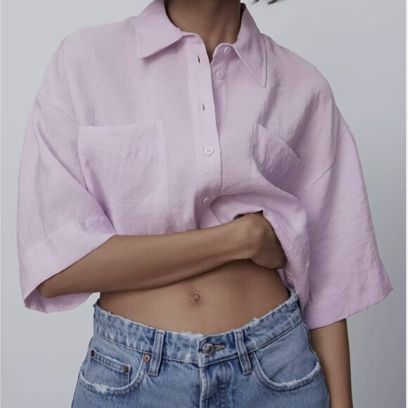 Zara Flowy Shirt with Pockets, Size S NEW WITH TAG! - Picture 2 of 10